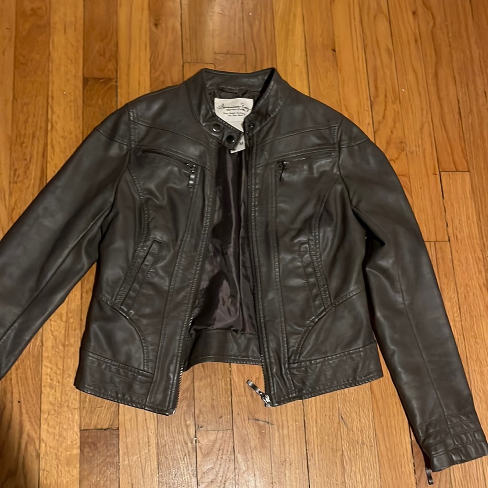 womens american rag leather biker jacket